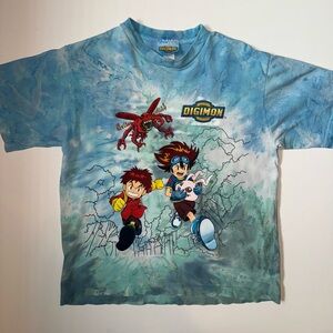 Digimon Vintage 90s graphic Tie Dye T shirt youth Large